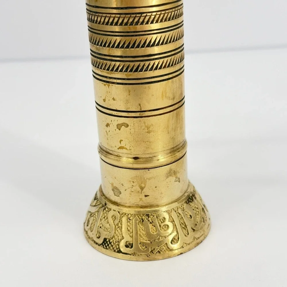 Brass Turkish-Style Hand Crank Coffee Pepper Spice Grinder 7 Inch